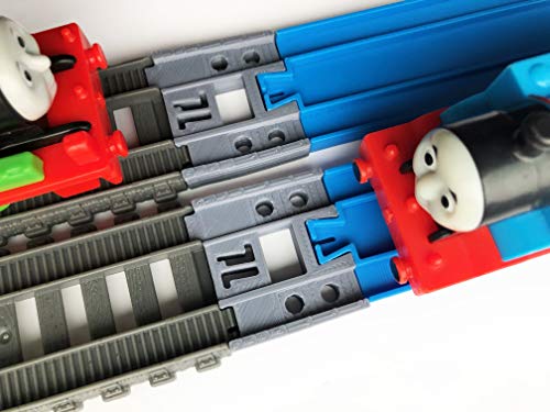TrainLab Adapters Compatible with Trackmaster (2014+) and Plarail Train Tracks (2pc) (Gray)