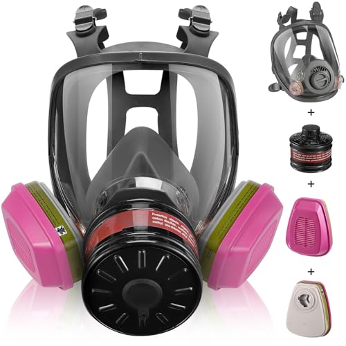 Reusable Half Face and Full Face Gas Mask with Activated Carbon Filter Against Organic Vapor/Dust/Chemical