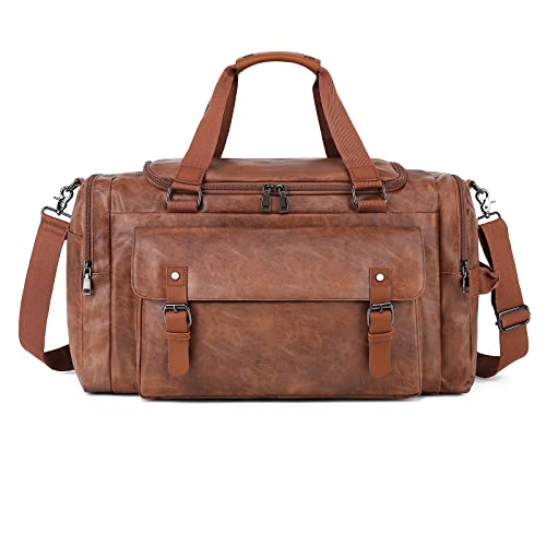 bolsa de viagem vintage à prova d'água de couro PU bolsa de viagem bolsa de viagem de fim de semana