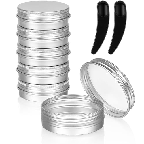 JYSNOW 8 Pièces Pots en Aluminium, Pots de Contenants Cosmétiques Vides Pot de Voyage Rondes,...