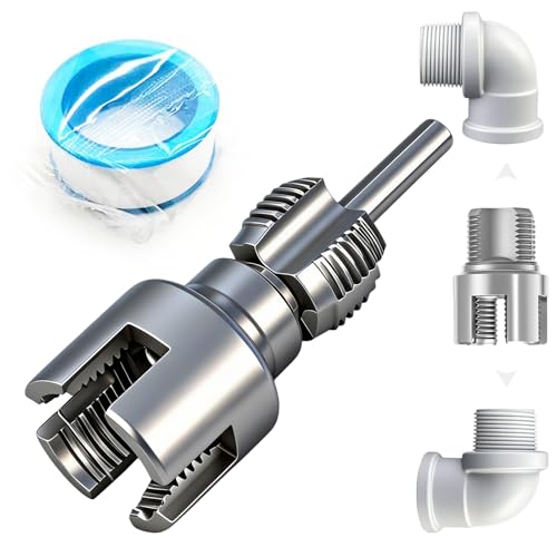 4 in 1 Water Pipe Wrench & Threader, Integrated Internal & External Pipe Threading Tool for 1/2