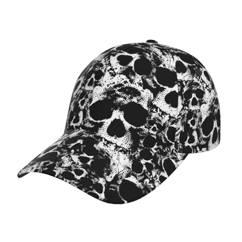 Image of FAQRTIV Baseball Cap for Men and Women Horror Skull Black Adjustable Size Trucker Low Profile Hat for Running Workouts and Outdoor