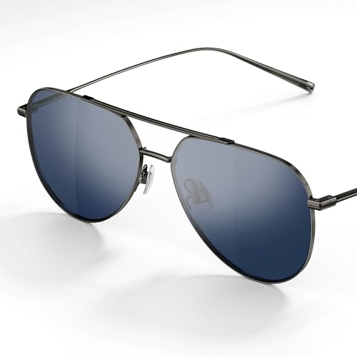 Image of BOLON Ultra Lightweight Full Titanium Classic Aviator Polarized Sunglasses, Exclusive Eyewear Brand of EssilorLuxottica