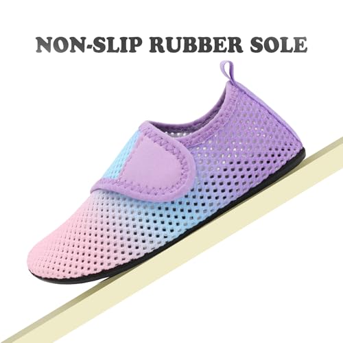 JIASUQI Kids Boys and Girls Summer Athletic Water Shoes Aqua Socks for Beach Swimming Pool4