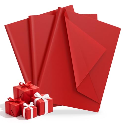 Red Wrapping Paper Red Tissue Paper for Gift Bags 60 Sheets Gift Wrapping Paper 14 X 20 Inch for Gift Box Packing Wedding Birthday Baby Shower Party Festivals Decor