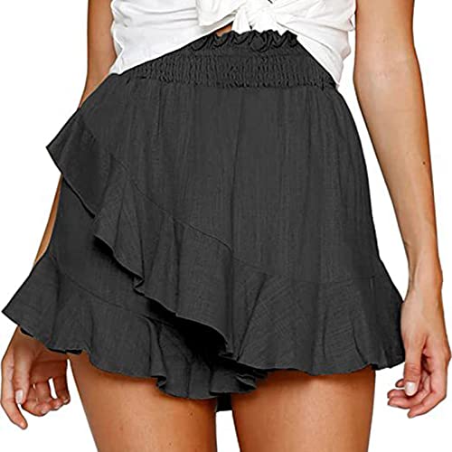 Amikadom @-%86 Shorts pretos de ajuste relaxado para meninas adolescentes outono verão elastano brun