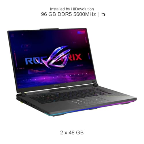 Image of HIDevolution [2025] ASUS ROG Strix G16 G614PP 16 inch FHD+ 165Hz IPS-Level, 2.4 GHz Ryzen 9 8940HX, RTX 5070, 96 GB DDR5 RAM, 8 TB PCIe SSD, Windows 11 Pro