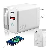 Charge Rapide 80W GaN : Profitez d'une puissance maximale de 80W grâce à la technologie GaN avancée. Ce chargeur secteur pour téléphones portables réduit le temps d'attente, idéal pour recharger rapidement vos appareils au quotidien.