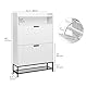 YITAHOME Schuhschrank mit 2 Klappen, Schuhschranks Weiss, Schuhschrank Schuhkipper Schmal, Schuhablage Verstellbar,117x24x80cm, für Eingangsbereich, Flur