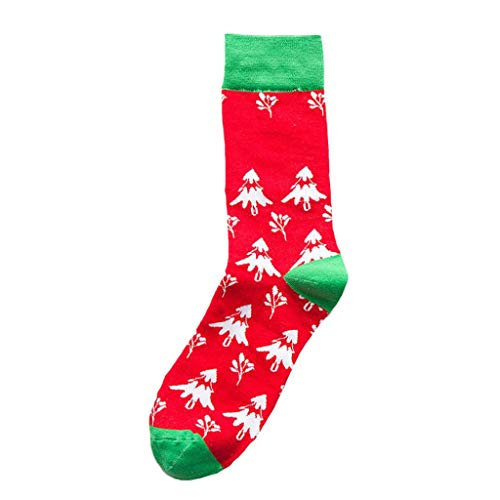 RoMantic Cuisine & Maison 1 Paire de Chaussettes de Tube Moyen de noël Hommes et Femmes Mode Adulte Chaussettes en Coton imprimé de noël en Chaussettes Tube