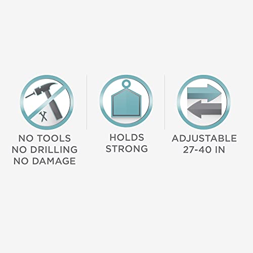 Zenna Home Tension Stall Shower Rod, 27"-40", White #TOP2