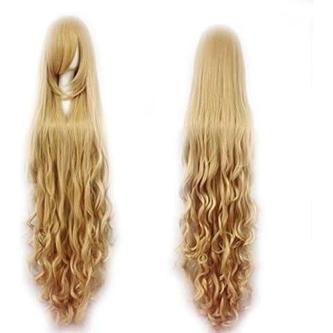 Fashion Women's Cosplay Hair Wig 150cm Long Curly Hair Heat Resistant Costume Party Full Wigs Cover