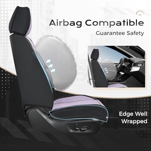 Image of Coverado Seat Covers, Car Seat Covers Front Seats, Car Seat Cover, Car Seat Protector Waterproof, Car Seat Cushion Nappa Leather, Seat Covers Carseat Cover Universal Fit for Most Cars