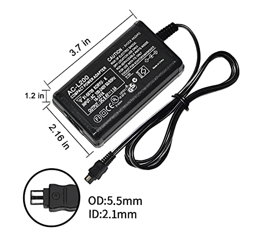 Image of AC-L200 Power Supply Charger Adapter for Sony Handycam Camera Camcorder | 8.4V 1.5A, for DCR-SX60 SX65 SX83 SX85 SR45 SR46 SR47 SR68 HC90 PC1000 DVD805E DCR-HR DCR-HC DCR-PC DCR-DVD DCR-IP series