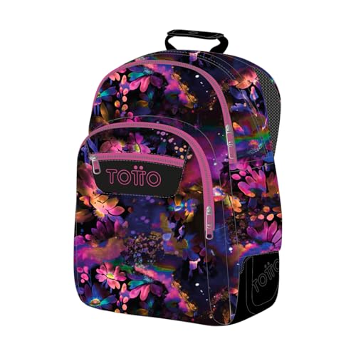 Grand sac à dos scolaire ergonomique TOTTO Rayol à motif Fleur Galaxy