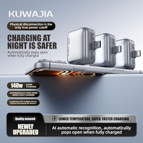 Image of Smart Charger Adapter Auto Power Disconnector Guard Every Mobile Android|Tablet |Apple|Switch| No Touch Mobile Screen in 5 Minit Automatically Pops Open When Fully Charged (Type-C Cable)