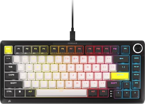 Image of Corsair MAKR PRO 75 Hall Effect DIY Wired Magnetic Mechanical Gaming Keyboard - 75% Layout, MGX Hyperdrive Switches, Dual Actuation, Rapid Trigger, FlashTap SOCD, 8,000Hz, US Layout - Black