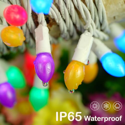 BOHON Easter Lights String 50 LED 17FT Multi Color Christmas Lights White Wire Pastel String Lights Plug in for Bedroom  - Additional View