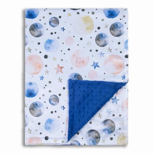 Image of Donsonny Baby Blankets for Unisex Boys Girls, Super Soft Nursery Minky Blankets, 30 x 40 inch Outer Space Printed Bed Throws Newborn (Color Planet)