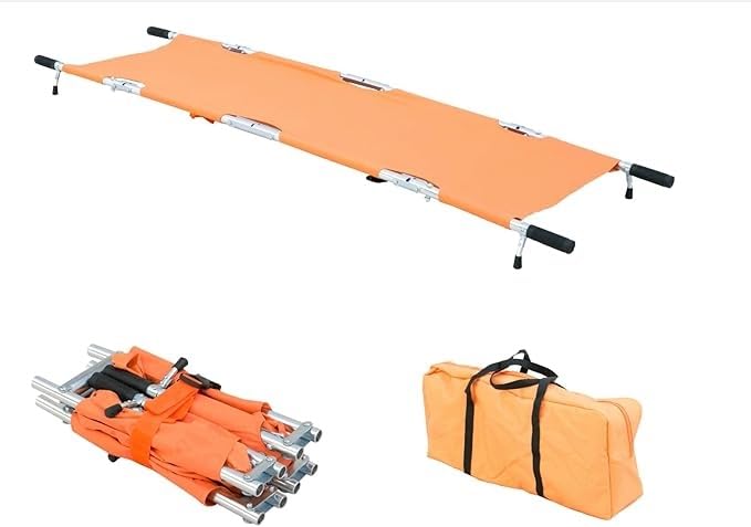 Barella pieghevole di emergenza con telaio in alluminio, portatile per trasporto medico e operazioni di soccorso
