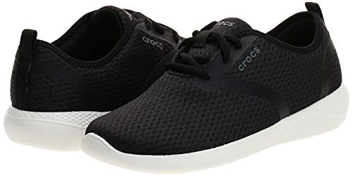 Crocs Renda de malha feminina LiteRide, Preto/branco, 7