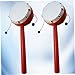 FAVOMOTO 2pcs Drum Children Toys Playset Childrens Toy Playpin Sheepskin Hand Bell Funny Rattle-Drum Musical Instruments Cartoon Musical Instrument Hand Bell Toy Wooden Red