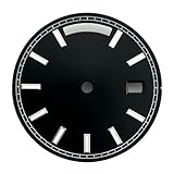 Saharuse 1pc quadrante 28.5mm Nero/Bianco sterile Verde Luminoso dell'orologio Movimento Automatico Accessori for Orologi con Finestra del Calendario(Black 1)