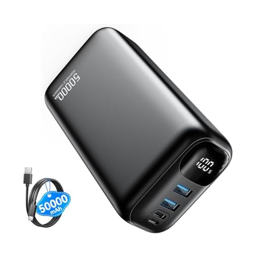 PIFFA Portable Charger Power Bank - 50000mAh Battery Pack, 22.5W Fast Charging Powerbank,Travel Essential for Portable Phone Charger, USB-C Phone Charger for iPhone 17/16/15/14/13 Samsung Google-Dark