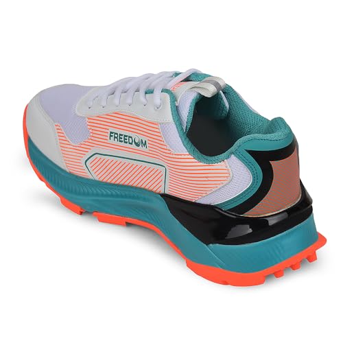 Image of Liberty Freedom Striker-1 Cricket Shoes for Man - Orange & Yellow - Lightweight Lace-Up Men Sports Shoes - Bowling & Batting Performance Footwear for Matches Practise, Outdoor Cricket Play