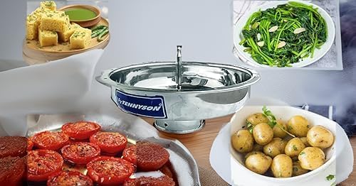 TENNYSON Stainless Steel Dhokla Plate - Silver