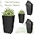 Yungyan 4 Set Tall Outdoor Planters + Baskets (Self Watering) (20 H) | Black Tall Front Porch Planters for Outdoor and Indoor(4 Set,Baskets (self Watering))