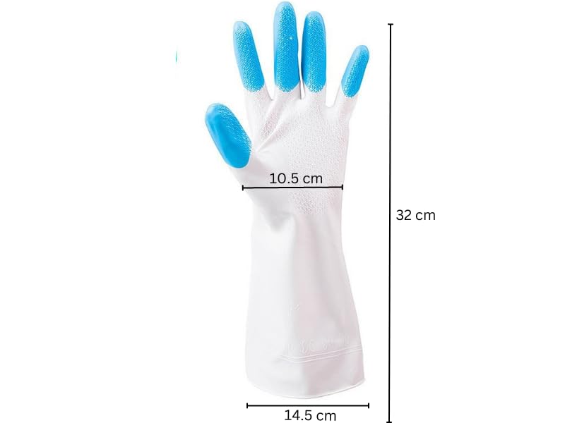 Image secondaire de Lot de 3 gants en caoutchouc TRIXES - Idéaux pour le nettoyage, la vaisselle et le jardinage - Unisexe
