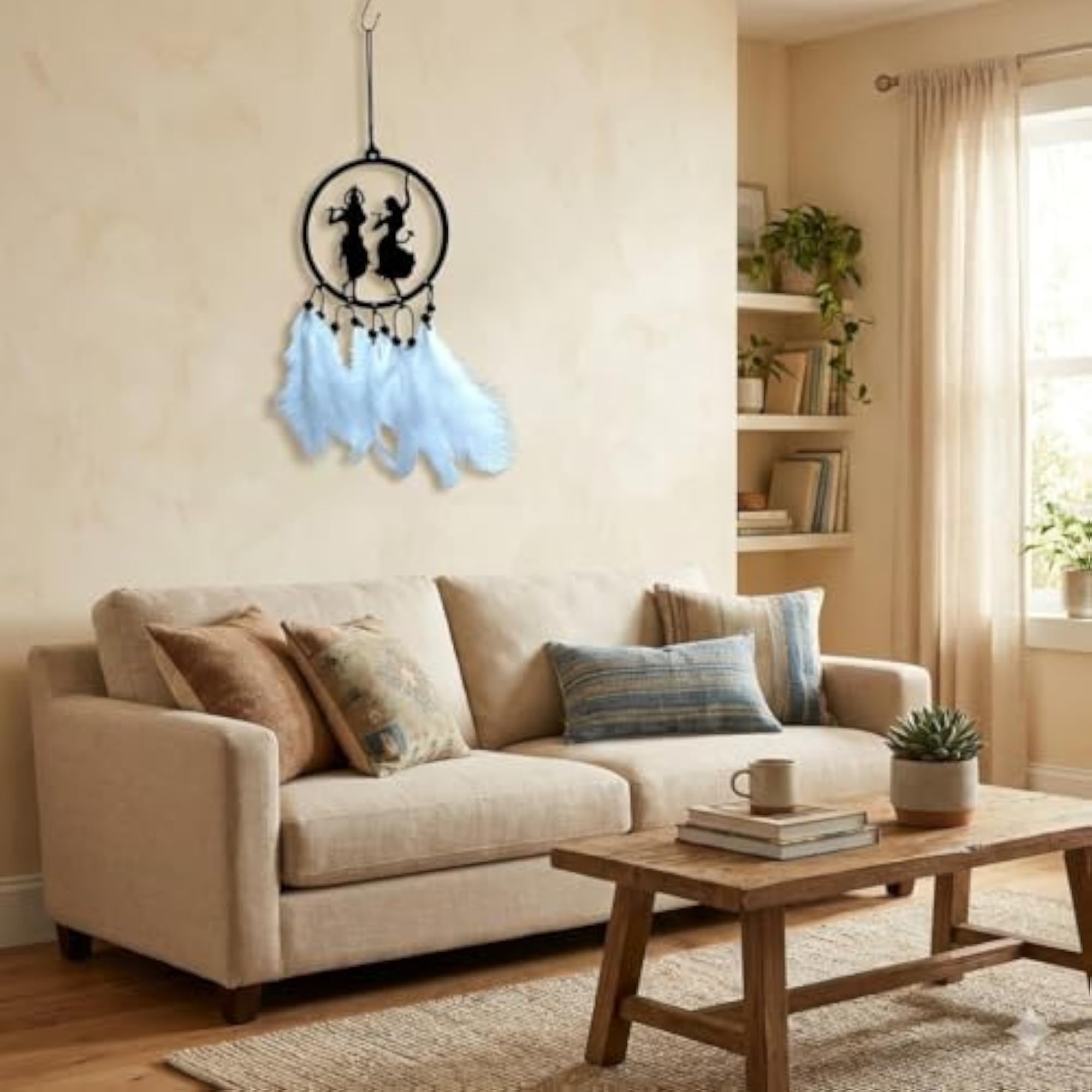 Radha Krishna Acrylic Car Hanging Dream Catcher