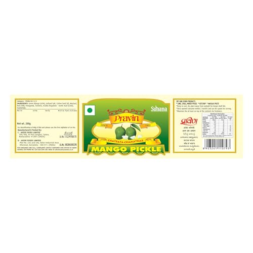 Pravin Mango Pickle 200g x 2 Jar + Mixed Pickle 200g x 2 Jar - Combo Pack of 4