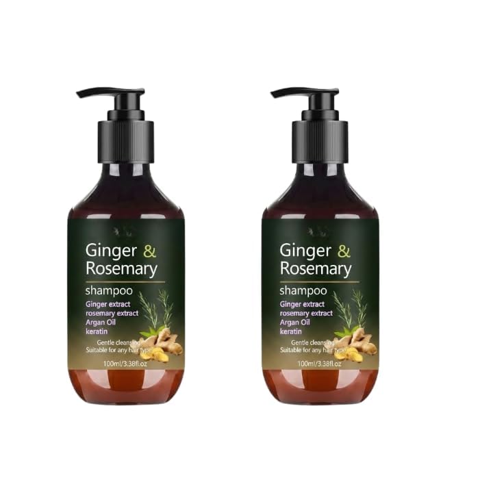Ginger & Rosemary Shampoo 300ml | Sulphate Free & Paraben Free Shampoo with Argan Oil & Keratin | Nourishing Daily Hair Cleanser for Dry & Damaged Hair | Moisturizing Hair Care for Men & Women-image-37
