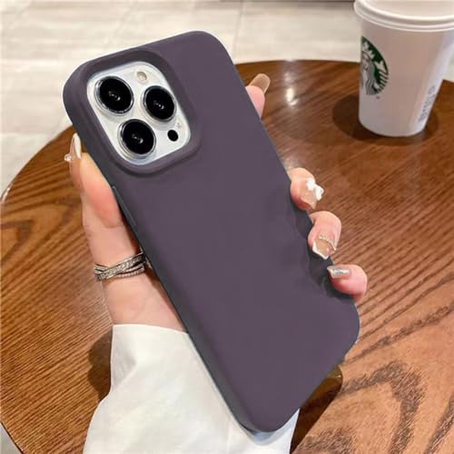 Coque iPhone 12 en silicone liquide violet foncé protégeant votre smartphone au quotidien