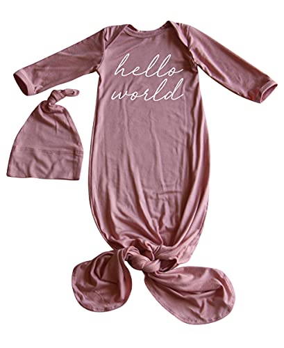 Image of Rocket Bug Hello World Script Silky Baby Gown with Hat- for Boys and Girls-Boy, Girl, Gender Neutral