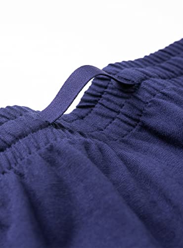 David Archy Men's Soft Cotton Sleep Shorts For Men Lounge Pants Wear Comfort Pajama Bottoms With Pockets 2 Pack (S, Black/Navy Blue) #TOP4