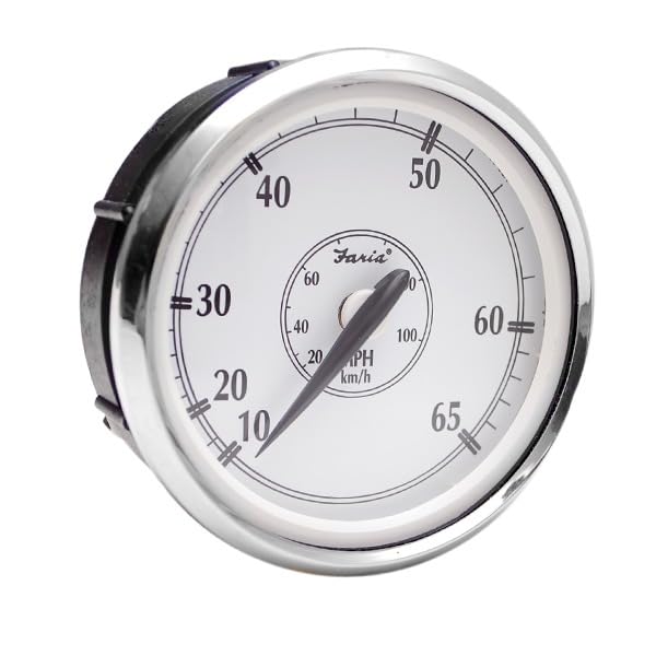 Faria Boat Speedometer Gauge SEK705A | Newport Series White 65 MPH