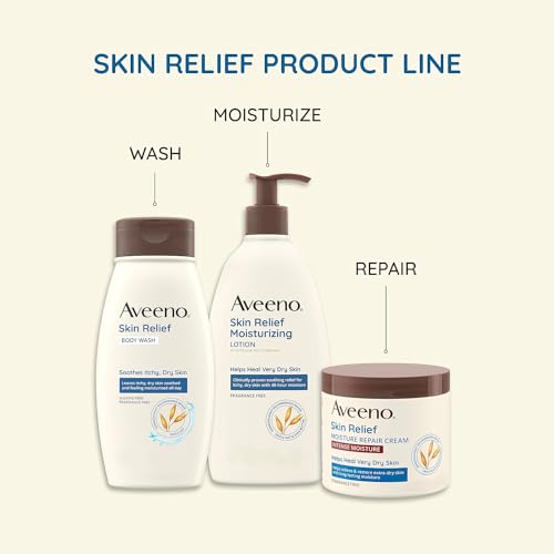 Image of Aveeno Skin Relief Intense Moisture Repair Body Cream with Triple Oat & Shea Butter Formula, Helps Relieve & Restore Extra-Dry Skin with Long-Lasting Moisture, Fragrance-Free, 11 oz- Pack of 2