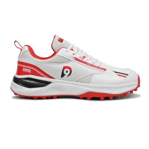 Image of DNINE Blaster Men, Rubber Studs, Cricket Shoes, Sun Orange /Diva | Blue /White | White /Red