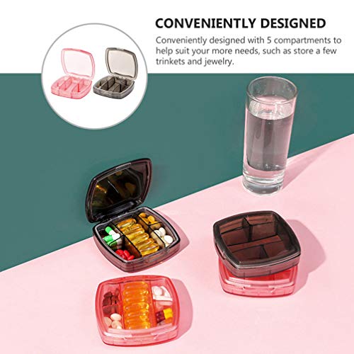 DOITOOL Organizador de comprimidos portátil para viagem, 2 peças, porta-comprimidos, recipiente de c