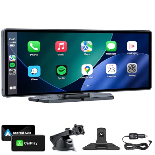 10 Wireless CarPlay Screen Android Auto Car Stereo FHD Touch Screen AirPlay Portable Navigation Music Video Player Bluetooth WiFi Voice Control Mirror Link