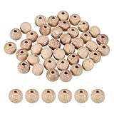 Couleur: Bois; Taille: 10mm/0.39pouce; Diametre Du Trou: 3 mm/0.12pouce; Materiau: Bois; Liste D'emballage: 60 Pcs Perles En Bois Naturelles Non Finies