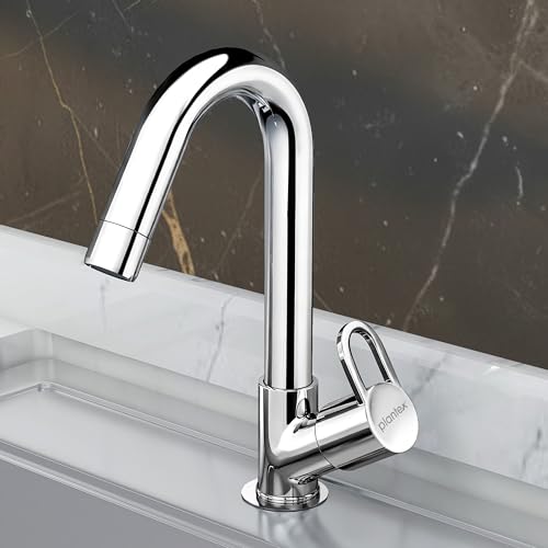 Image of Plantex Pure Brass Sink Tap for Kitchen Basin with Teflon Tape /Water Tap /360 Degree Rotating Tap for Kitchen Sink- (Flip, Chrome)