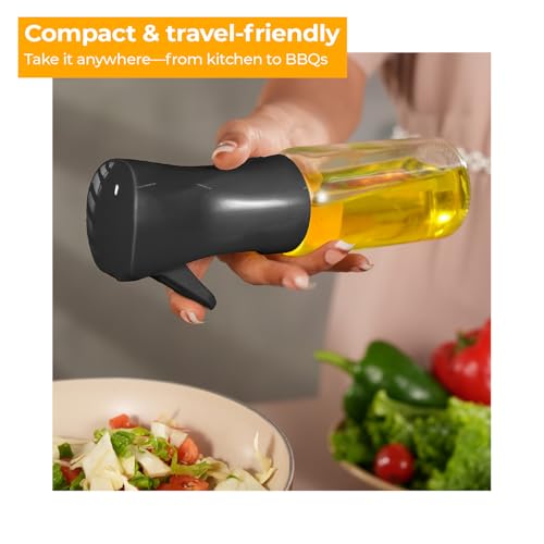 Image of Lifelong Glass Dispenser Bottle | Spray Bottle for Cooking | 220ml Mini Container for Kitchen | Sprayer for Air Fryer | Cooking Liquid Spray with Glass Storage for Home Use (LLOS220)