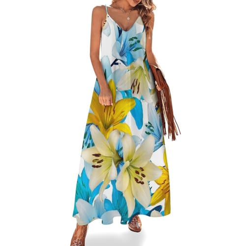 Robe longue été sans manches fluide pour rester fraîche en voyage