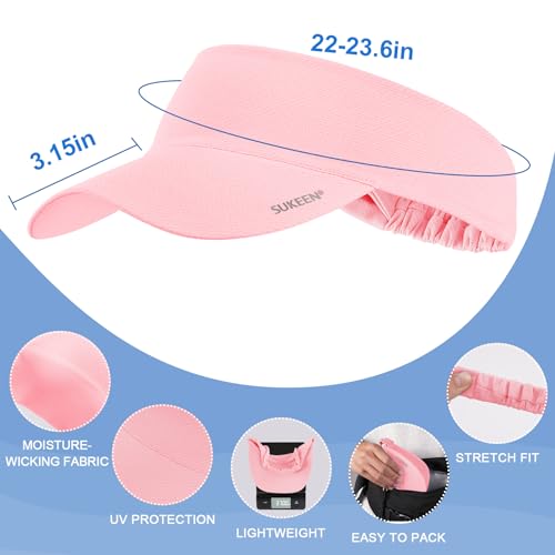 Image of Sukeen Cooling Stretchy Visor Free Size Cool Hat with UV Protection Brim Peak Vizor for Golf,Tennis,Cycling,Running