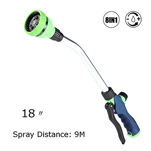 Preisvergleich Produktbild OOFAYWFD Dusche Spritzpistole 18-Zoll-Multifunktions-Autowäsche Bewässerung Gartenarbeit Wasserpistole 8 Spray-Modus-Einstellung kann das Wasservolumen Lange Spritzpistole einstellen