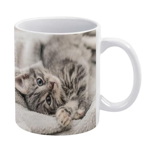 マグカップ おしゃれ 動物 猫かわいい 子猫 コーヒーカップ 陶器 丈夫 マグ カップ 食器 直径8.2×高さ9.6cm 330ml 軽い 気軽に使える コーヒーマグ インテリア アウトドア 綺麗 ジュース お茶 新生活 雑貨 台所 飲食店 家庭用 ファッ